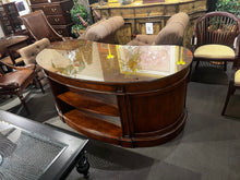 Load image into Gallery viewer, 72"L x 31"H x 32"D Hooker Seven Seas Parquet Top Curved Kidney Desk
