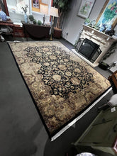 Load image into Gallery viewer, 9'4" x 12'4" Black &amp; Ivory Hand Knotted Silk Area Rug
