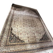 Load image into Gallery viewer, 8'2" x 10'2" Hand Knotted Cream Turkish Silk Rug
