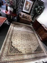 Load image into Gallery viewer, 8'2" x 10'2" Hand Knotted Cream Turkish Silk Rug

