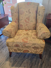 Load image into Gallery viewer, 38" W x 40" H Woodmark Floral Wing Back Chair
