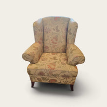 Load image into Gallery viewer, 38" W x 40" H Woodmark Floral Wing Back Chair

