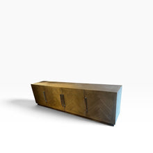 Load image into Gallery viewer, 8'L x 18"D x 24"H Restoration Hardware Herringbone 4 Door Credenza/ Sideboard As-Is
