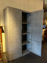 Load image into Gallery viewer, 81"H x 46"W x 20"D Restoration Hardware Herringbone Cabinet
