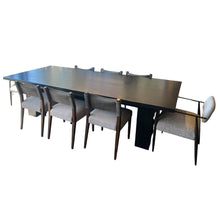 Load image into Gallery viewer, 110"L x 47.5"W x 30"H Custom Ebony on Ash Finish Dining Tabbl ew/ 1 20" Leaf &amp; 10 Chairs from Four Hands
