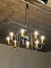 Load image into Gallery viewer, 31"Dia x 19"H Vintage Black &amp; Brass Chandelier (Comes w/ Black &amp; Gold Shades)
