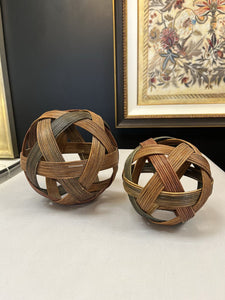 9" Pair of Woven Orbs