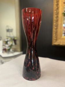 17.5" Red Glass Vase