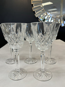7.5" Waterford Crystal Lismore Tall Claret Glasses Set of 5 w/ boxes