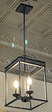 Load image into Gallery viewer, 10&quot;L x 10&quot;W x 13&quot;H (36&quot; Overall Height) Ove Black Pendant Light

