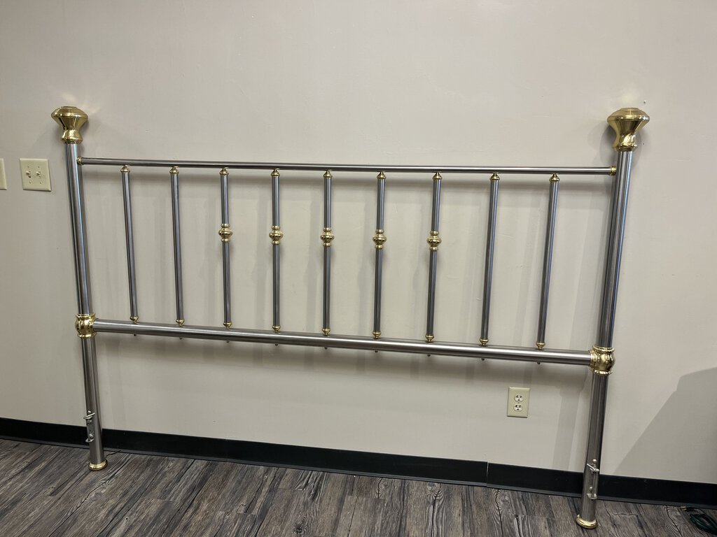 Charles P Rogers French Aluminum & Brass King Headboard