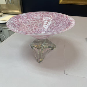 9.5" Willsea O’Brien Handblown Art Glass Centerpiece Bowl Vase Shades of Pink