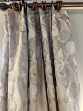Load image into Gallery viewer, Set of 2 Neutral Paisley Brocade Panels (37&quot;W x 82&quot;L Each Panel)
