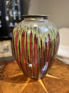 21" H Drip Glaze Stoneware Floor Vase