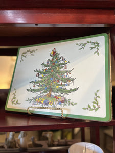 Set of 4 Spode Christmas Tree Cork Back Placemats