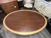 Load image into Gallery viewer, 62.5&quot;L x 42.5&quot;D x 30&quot;H Refurbished Kittinger Oval Dining Table w/ Gilt Trim
