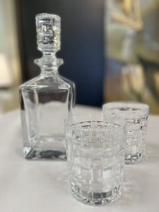 10.5" Nachtmann Bossa Nova Collection Crystal Glass Decanter and 2 Whiskey Tumblers
