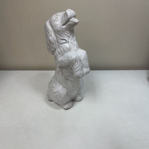 11" White Ceramic Begging Cocker Spaniel Dog