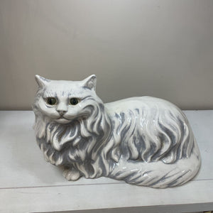 17" Imperfect White Ceramic Cat