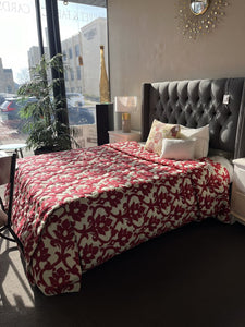 Custom, Calico Corners Red & White Comforter