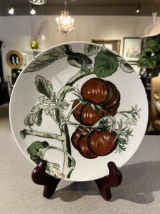 7.5" Set of 4 Creil & Montereau Vegetable Plates (Can be Hung on Wall)