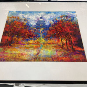 20.5" x 16.5" Washington D.C. Water Color Art