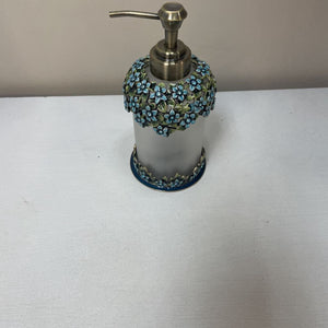 Blue Two's Company Floral Garden Soap Dispenser