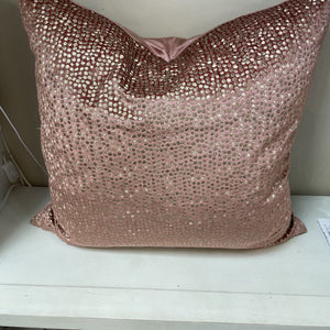 25" x 25" Rose & Gold Velvet Back - Down Filled Accent Pillow (available)