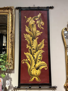 25.5" x 50.5" Handpainted "Leather" Scroll Tapestry/Banner I